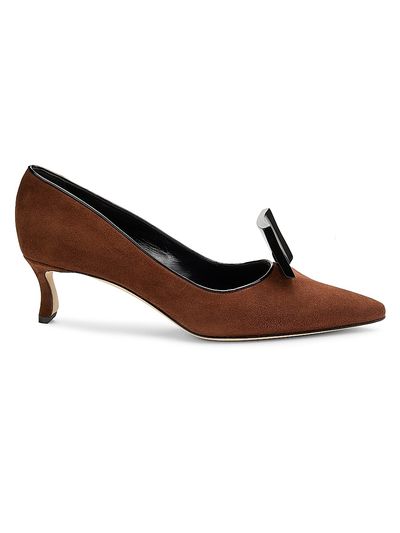 Manolo Blahnik Women's Potoka 50MM Suede Pumps