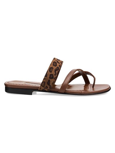 Manolo Blahnik Women's Susa Leopard-Print Leather Sandals
