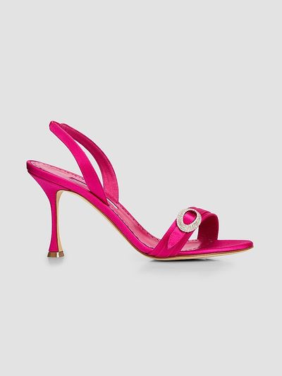Manolo Blahnik Women's Zutosan 90MM Satin Slingback Sandals