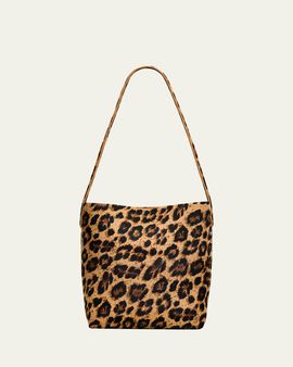Mansur Gavriel Everyday Cabas Small Leopard-Print Animal Hair Shoulder Bag