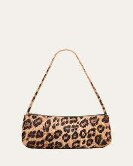 Mansur Gavriel Gaia Leopard Calf Hair Baguette Shoulder Bag