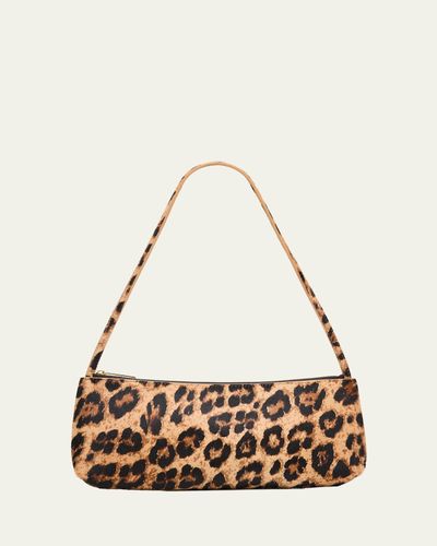 Mansur Gavriel Gaia Leopard Calf Hair Baguette Shoulder Bag