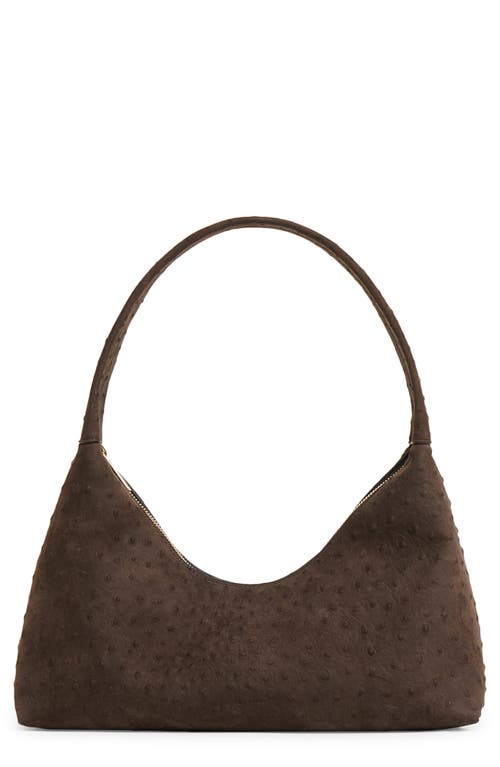 Mansur Gavriel Mansur Gavriel Candy Baguette Ostrich Embossed Suede Shoulder Bag