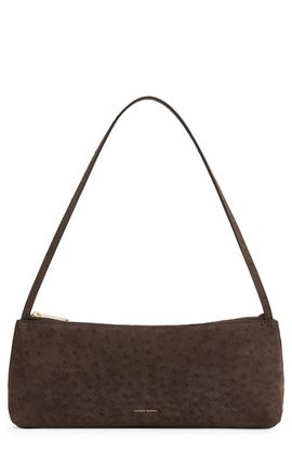Mansur Gavriel Mansur Gavriel Gaia Ostrich Embossed Suede Baguette Bag