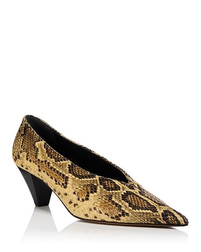Mansur Gavriel Mansur Gavriel Women's Kiki Heel Snake Embossed Pumps