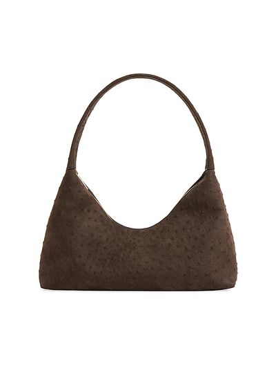 Mansur Gavriel Women's Candy Ostrich-Embossed Suede Baguette Bag