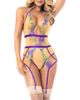 Mapale Mapale Embroidered Mesh Teddy with Garter Straps - 1