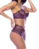 Mapale Mapale Embroidered Mesh Underwire Bra, Thong & Garter Belt Set - 3