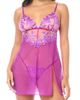 Mapale Mapale Embroidered Sheer Babydoll & G-String Set - 1