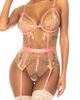 Mapale Mapale Embroidered Underwire Teddy with Garter Straps - 1