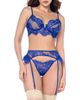 Mapale Mapale Eyelash Lace Bra, Thong & Garter Belt Set - 1