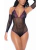 Mapale Mapale Fishnet Teddy & Gloves Set - 1