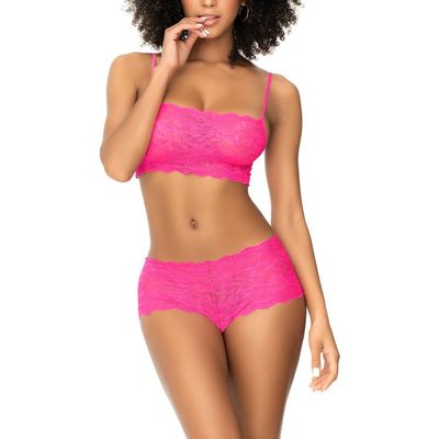 Mapale Mapale Lace Bralette & Boyshorts Set