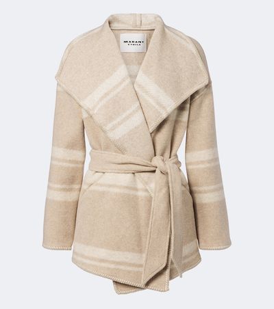 Marant Etoile Marant Etoile Brea striped wrap coat