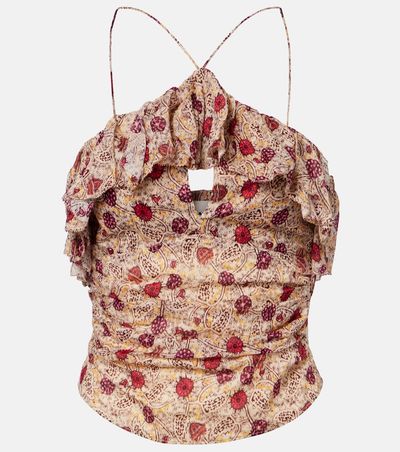 Marant Etoile Marant Etoile Dijimia printed ruffled cotton top