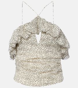 Marant Etoile Marant Etoile Djimia halterneck cotton-blend top