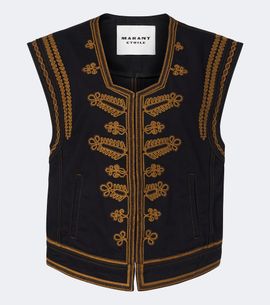Marant Etoile Marant Etoile Edmee embroidered denim vest