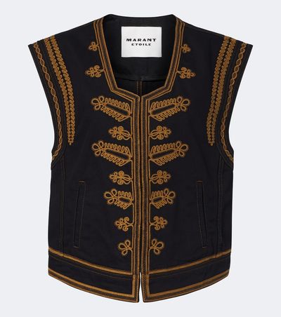 Marant Etoile Marant Etoile Edmee embroidered denim vest