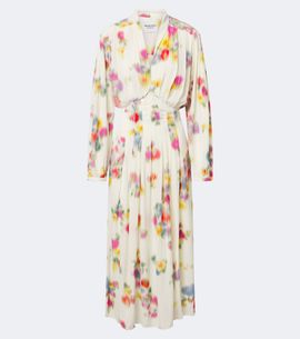 Marant Etoile Marant Etoile Floral pleated satin midi dress