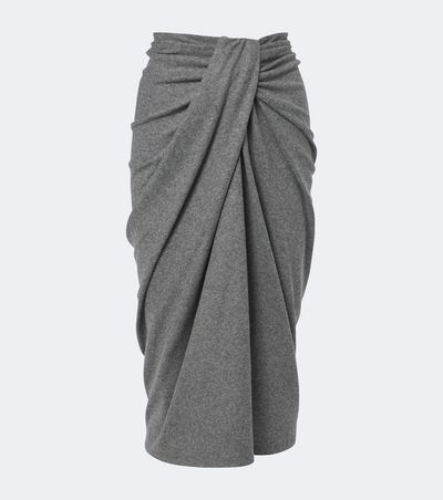 Marant Etoile Marant Etoile Jeldia draped flannel midi skirt