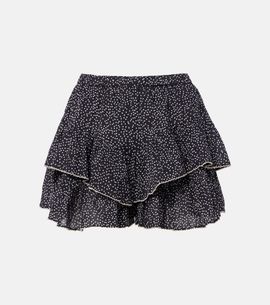 Marant Etoile Marant Etoile Jocadia polka-dot ruffled cotton shorts