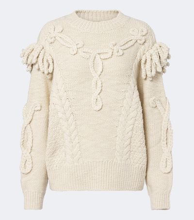 Marant Etoile Marant Etoile Katria cable-knit fringed wool-blend sweater