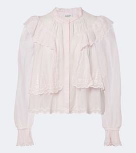 Marant Etoile Marant Etoile Kelmon embroidered ruffled cotton blouse