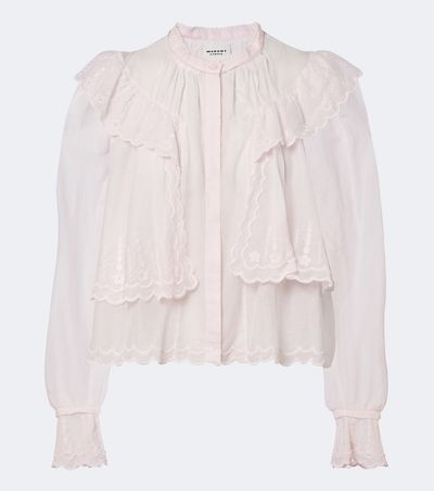 Marant Etoile Marant Etoile Kelmon embroidered ruffled cotton blouse