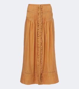Marant Etoile Marant Etoile Loraine embroidered ruffled cotton maxi skirt