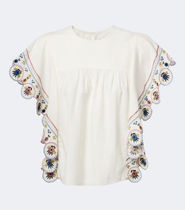 Marant Etoile Marant Etoile Marlie embroidered ruffled blouse