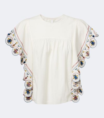 Marant Etoile Marant Etoile Marlie embroidered ruffled blouse