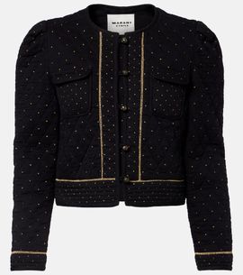 Marant Etoile Marant Etoile Vania embellished cropped cotton jacket