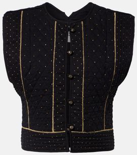 Marant Etoile Marant Etoile Volana embellished cropped cotton vest