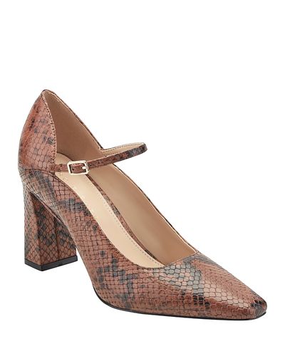 Marc Fisher Ltd. Marc Fisher Ltd. Women's Genevie Snake-Embossed Leather Mary Jane Pumps