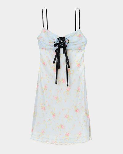 Marc Jacobs Blurred Floral Chiffon Mini Slip Dress