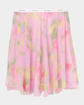 Marc Jacobs Blurred Floral Chiffon Skirt