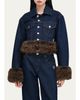 Marc Jacobs Faux-Fur-Trim Shrunken Trucker Jacket - 4