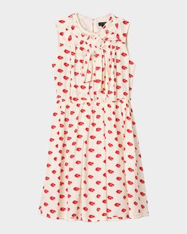 Marc Jacobs Lips Pleated Midi Dress