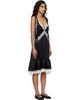 Marc Jacobs Marc Jacobs Black Satin Lace Slip Midi Dress - 2