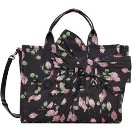 Marc Jacobs Marc Jacobs Black Vintage Floral Canvas Oversized Bow Medium Tote