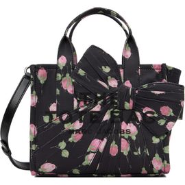 Marc Jacobs Marc Jacobs Black Vintage Floral Canvas Oversized Bow Small Tote
