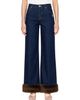 Marc Jacobs Marc Jacobs Blue Faux Fur Cropped Jeans - 1