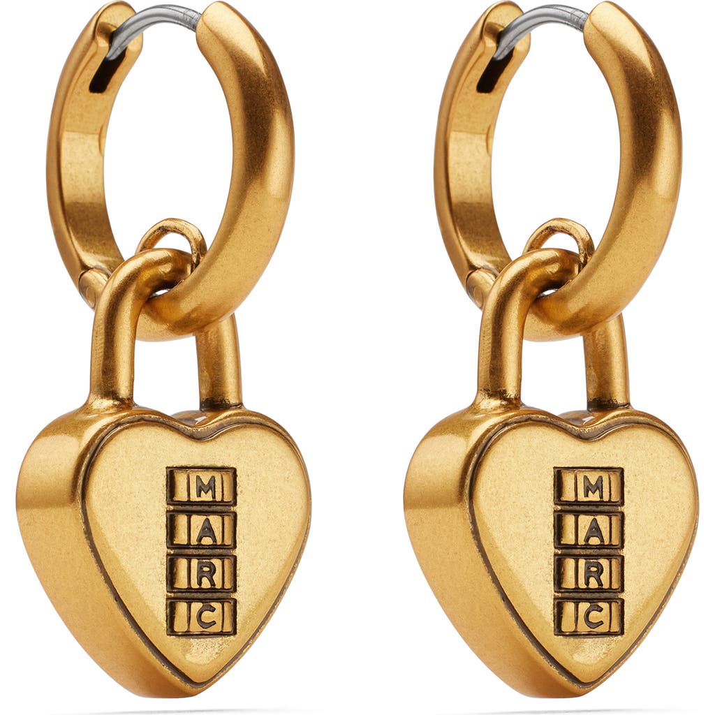 Marc Jacobs Marc Jacobs Heart Padlock Huggie Hoop Earrings