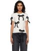 Marc Jacobs Marc Jacobs Off-White Bow Shrunken T-shirt - 1