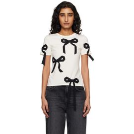 Marc Jacobs Marc Jacobs Off-White Bow Shrunken T-shirt