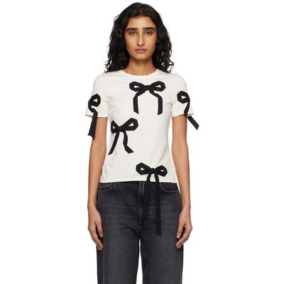 Marc Jacobs Marc Jacobs Off-White Bow Shrunken T-shirt
