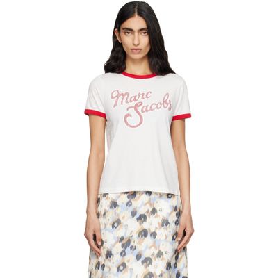 Marc Jacobs Marc Jacobs Off-White 'Marc' Logo Ringer Femme T-shirt