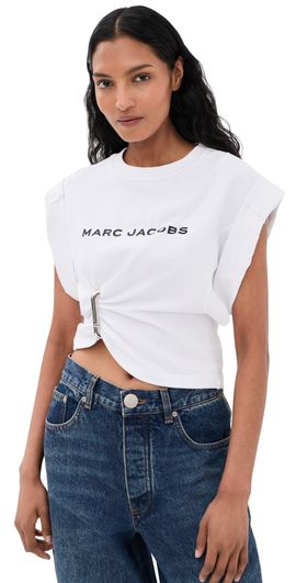 Marc Jacobs Marc Jacobs Pop J Marc Logo Drape Seam Tee White