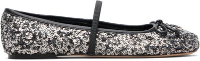 Marc Jacobs Marc Jacobs Silver & Black 'The Sequin Sabrina' Ballerina Flats