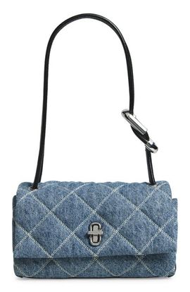 Marc Jacobs Marc Jacobs The Mini Dual Diamond Quilted Denim Shoulder Bag